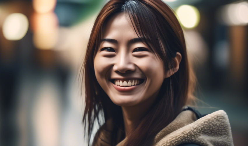 歯並びが綺麗な女性の笑顔