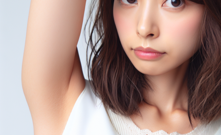 脇の臭いを気にする女性イメージ