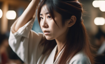 ヘアケアする女性