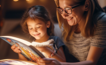 絵本を読む親子