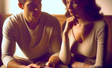 避妊を考える夫婦のイラスト