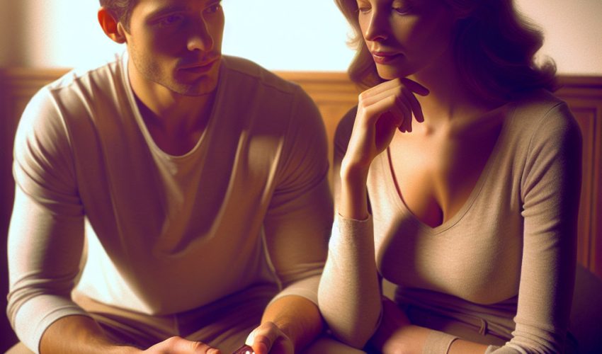 避妊を考える夫婦のイラスト