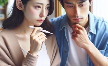 避妊を考える夫婦のイラスト