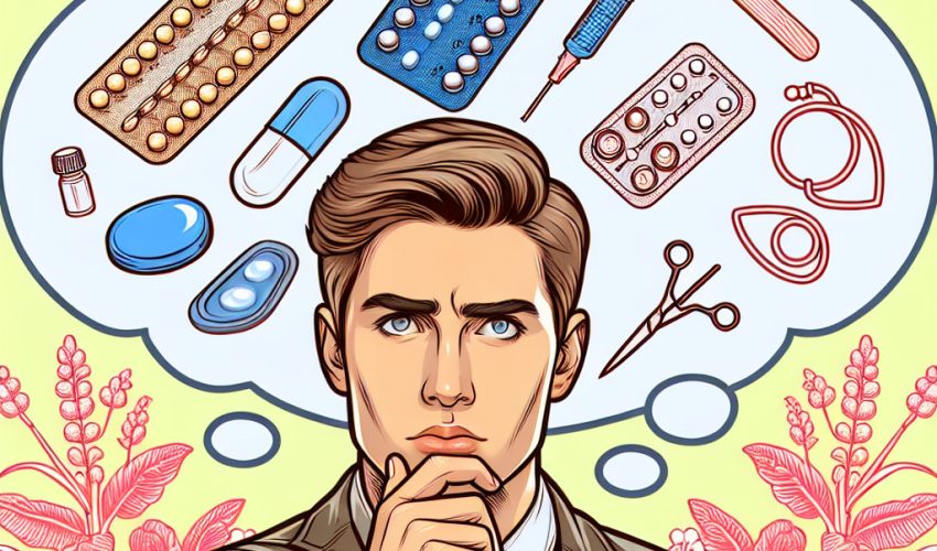 避妊を考える男性イラスト