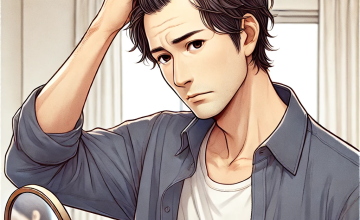 薄毛に悩む男性イラスト