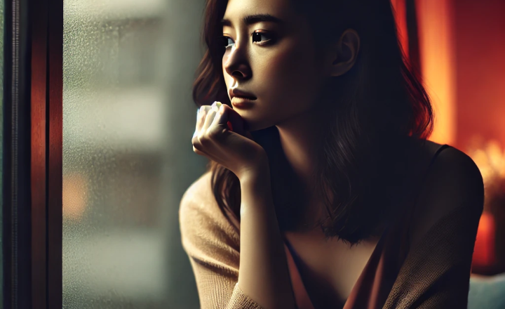 思い詰める女性のイラスト